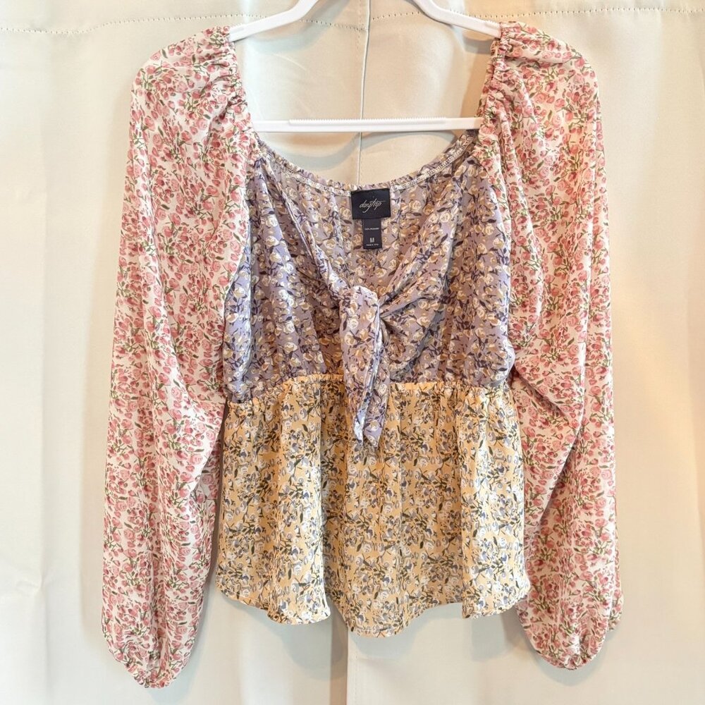 Buckle Daytrip Women Top Medium Babydoll Ditsy Floral Coastal Cowgirl Boho 19108